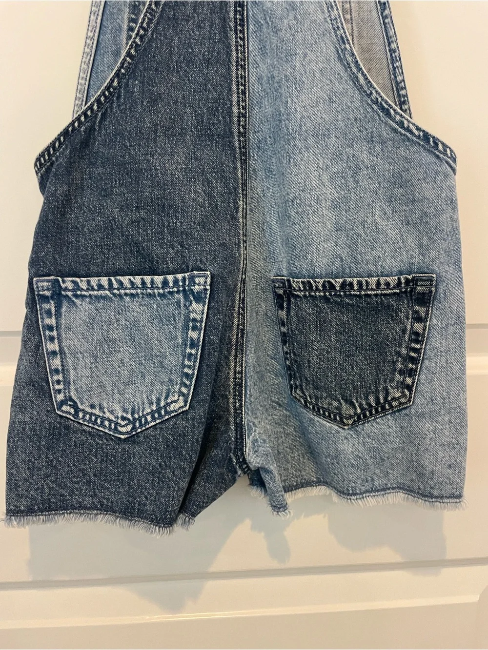 GAP Kids Four-Tone Denim Short Overalls - Blue